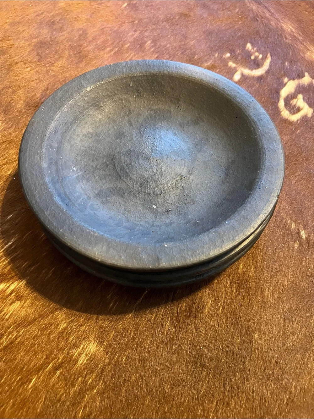 Handcrafted Black unglazed Decorative Clay Plates, set of 3 - Home Accents